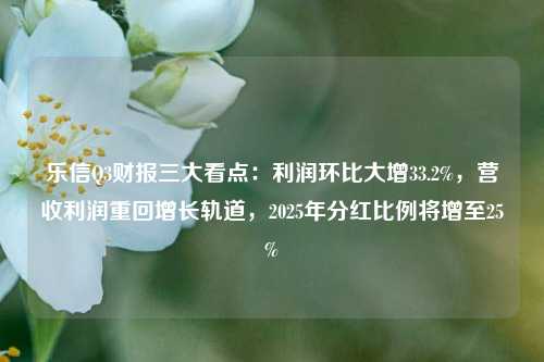 乐信Q3财报三大看点：利润环比大增33.2%，营收利润重回增长轨道，2025年分红比例将增至25%