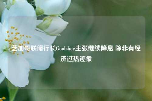 芝加哥联储行长Goolsbee主张继续降息 除非有经济过热迹象