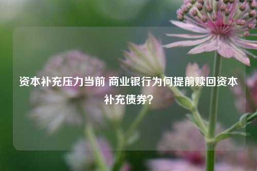 资本补充压力当前 商业银行为何提前赎回资本补充债券？