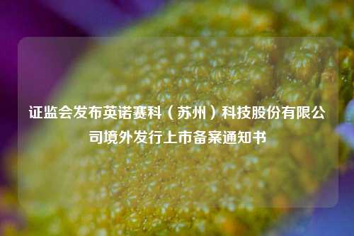 证监会发布英诺赛科（苏州）科技股份有限公司境外发行上市备案通知书